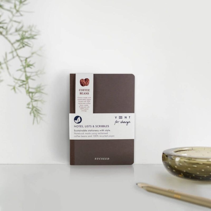 Recycled A5 Notebook – Coffee - Blue Raspberry Box