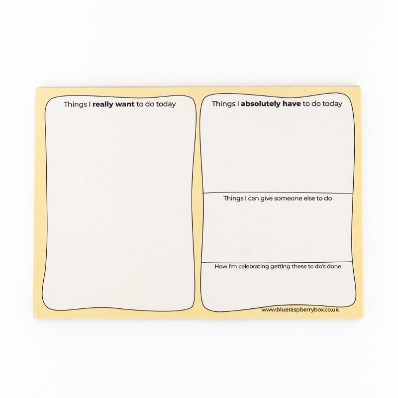 Today's To - Do's Notepad - Blue Raspberry Box