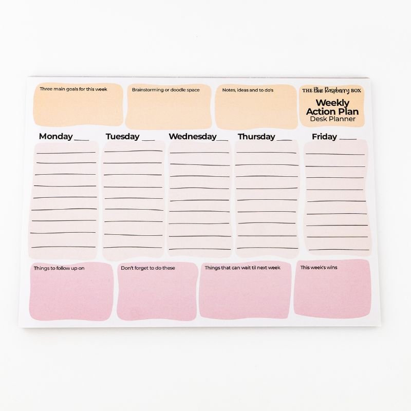 Weekly Action Deskplanner - Blue Raspberry Box