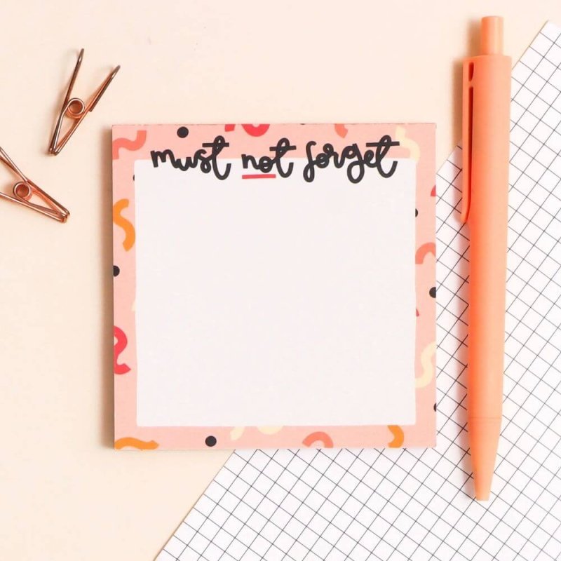 Memo Pad - Must Not Forget - Blue Raspberry Box